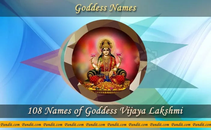 Goddess Vijaya Lakshmi Names