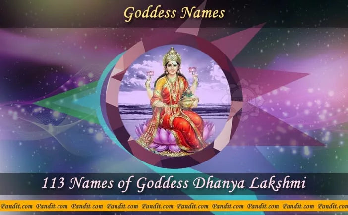 Goddess Dhanya Lakshmi Names