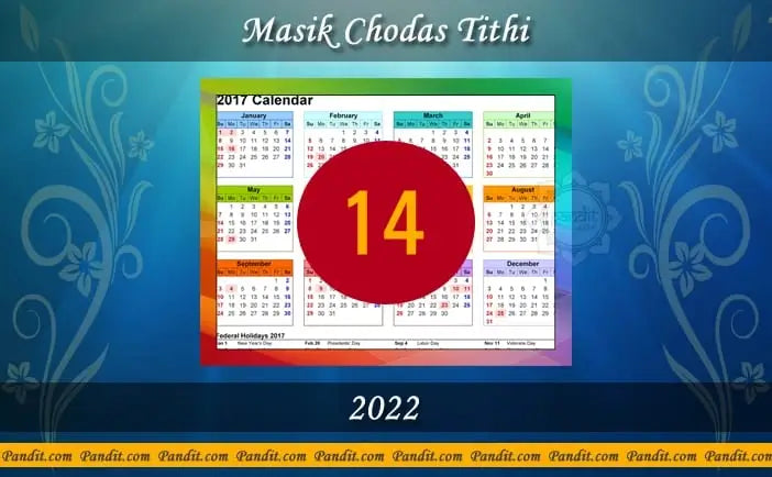 Masik Chodas Tithi 2022