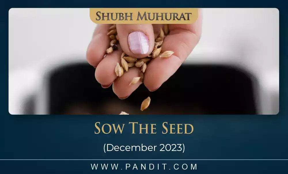Shubh Muhurat For Sow The Seed December 2023