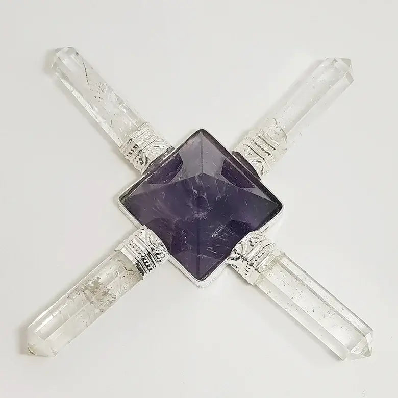 Amethyst Pyramid and Crystal Pencil Energy Generator