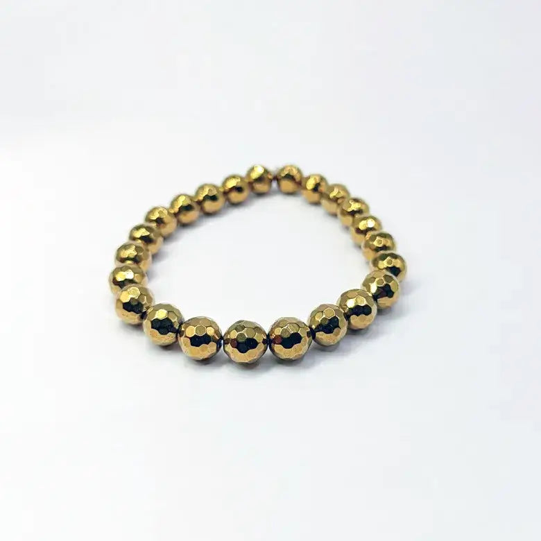 Golden Hematite Diamond Cut Bracelet