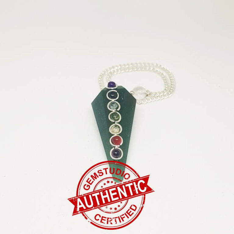 Green Aventurine 7 Chakra Dowsing Pendulum