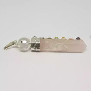 Rose Quartz 7 Chakra Pendant