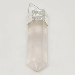 Rose Quartz Cap Pencil Pendant