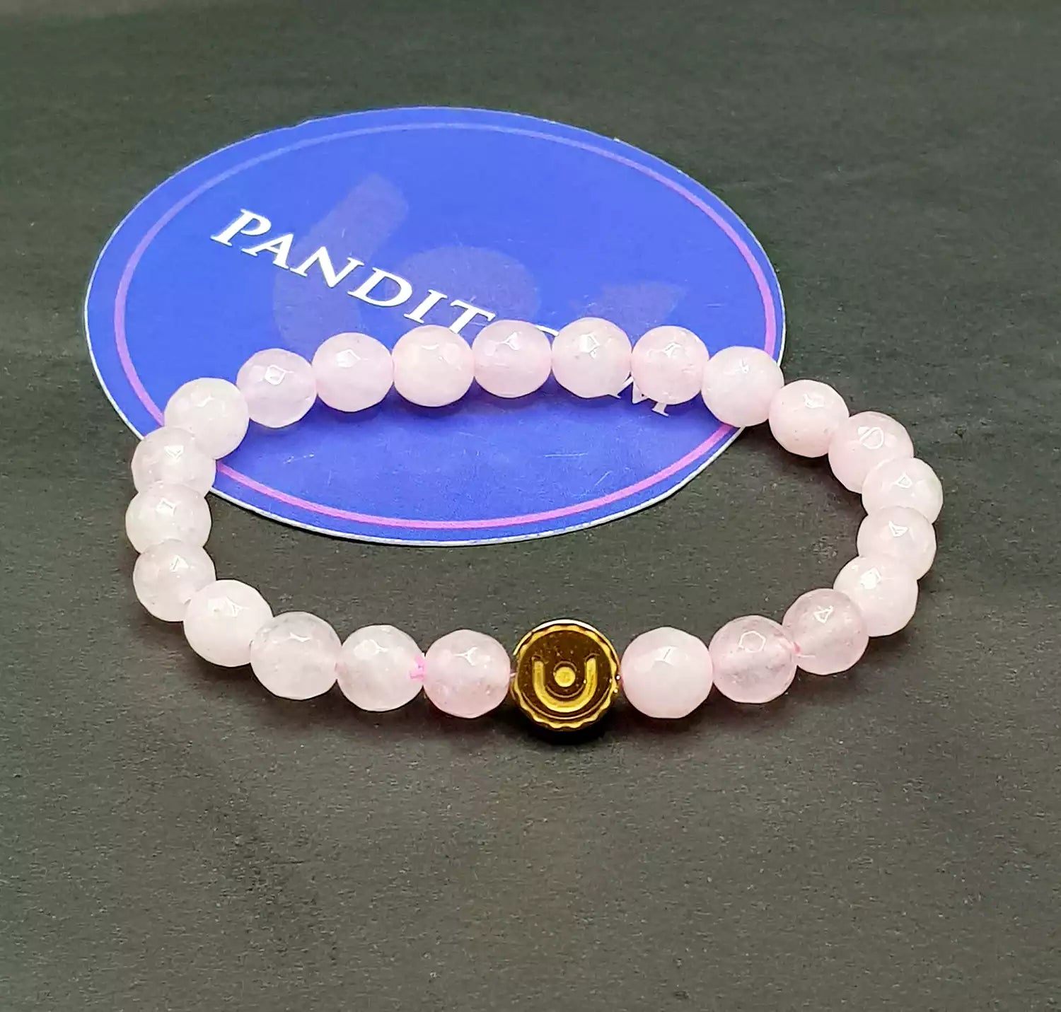 Rose Quartz Diamond Cut Bracelet