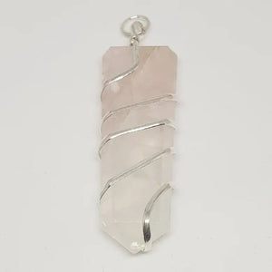 Rose Quartz Spiral Pencil Pendant