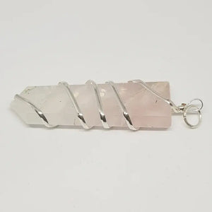 Rose Quartz Spiral Pencil Pendant