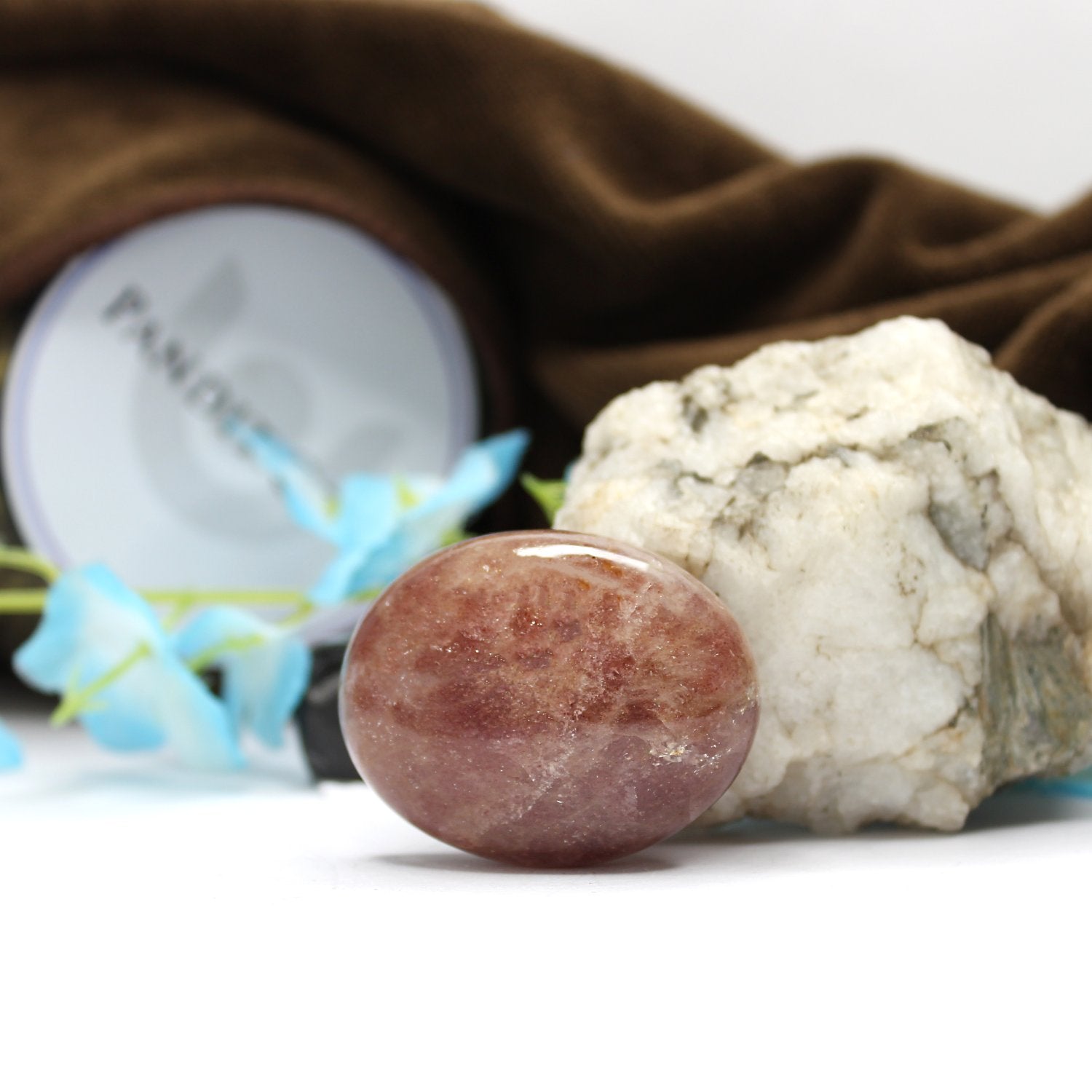 Strawberry Quartz Healing Crystal Palm Stone